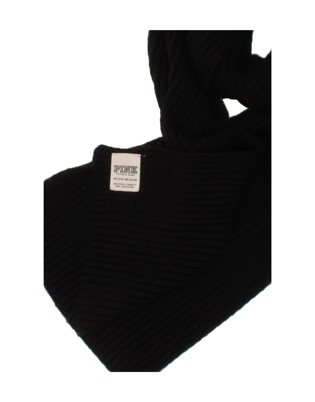 VICTORIAS SECRET Womens Knit Rectangle Scarf One Size Black Acrylic Vintage Victorias Secret and Second-Hand Victorias Secret from Messina Hembry 