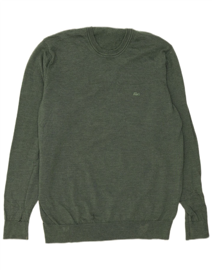Maglione maglione girocollo da uomo Lacoste taglia 7 2XL lana vergine verde