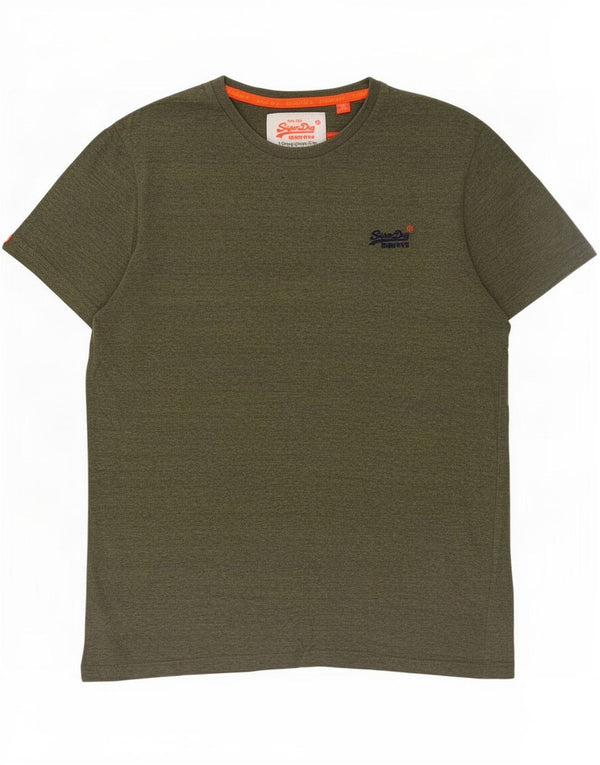 T-shirt da uomo Superdry Top Large in cotone chiazzato kaki