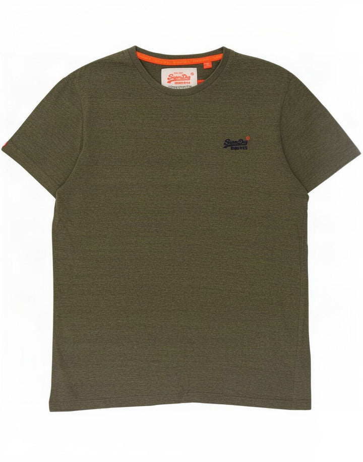 T-shirt da uomo Superdry Top Large in cotone chiazzato kaki