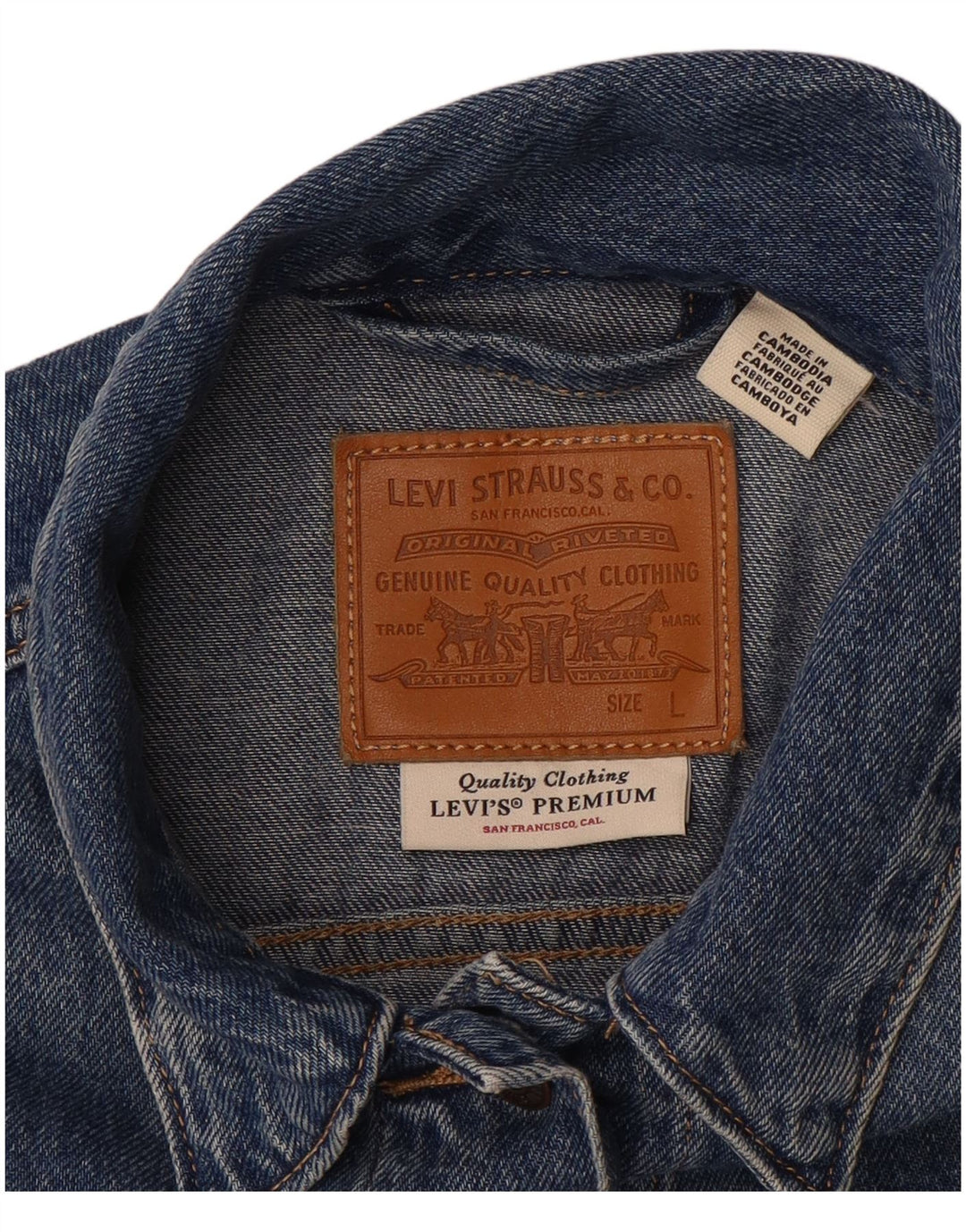 Giacca corta in denim da donna LEVI'S UK 16 grande blu