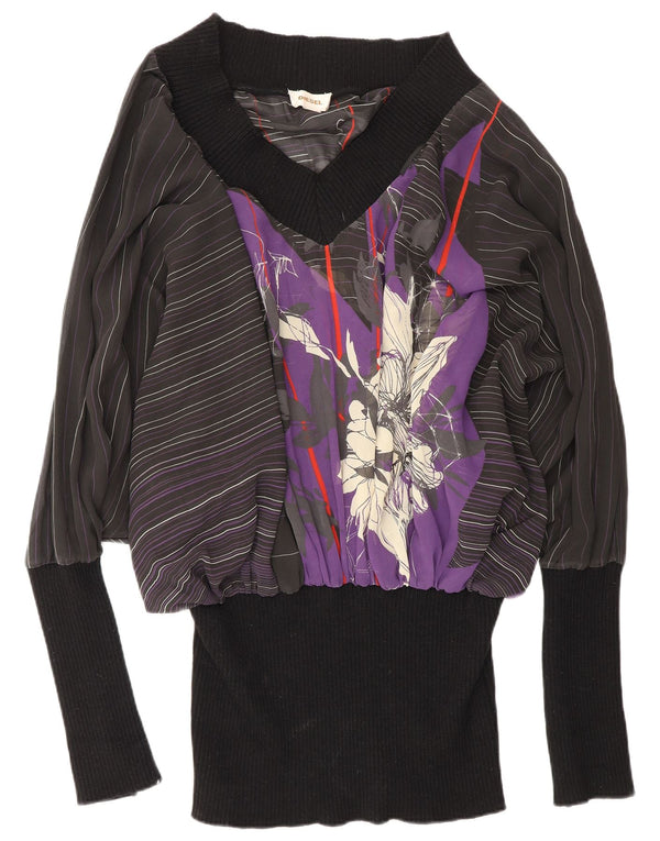 Abito da donna Diesel a vita bassa trasparente UK 14 medio multicolore