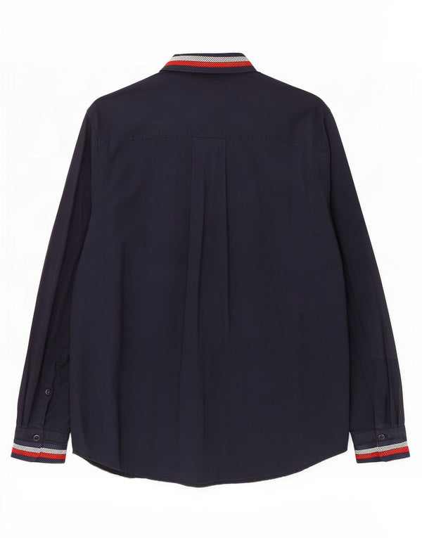 Camicia oversize da donna Tommy Hilfiger UK 14 Large in viscosa a righe blu navy