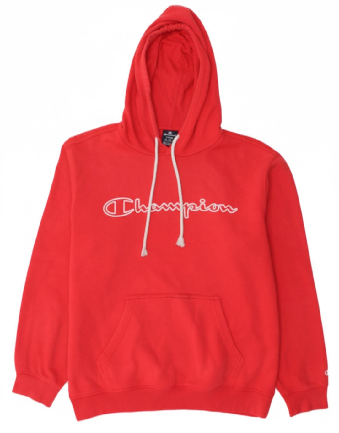 CHAMPION Mens Graphic Hoodie Jumper Large Red