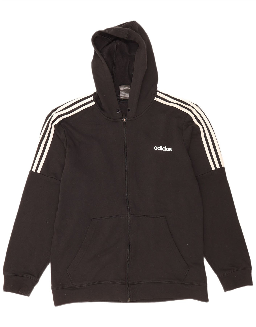 Felpa con cappuccio e zip da uomo Adidas XL poliestere nero
