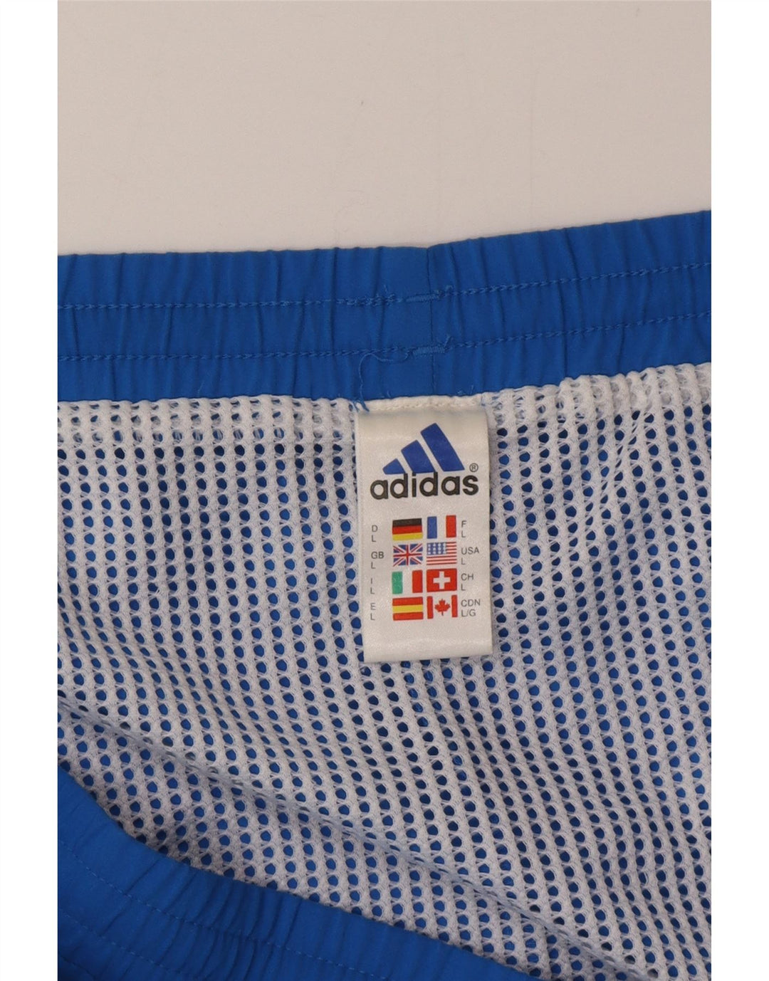 Pantaloncini da bagno con grafica Adidas da uomo, grandi, in poliestere color block blu