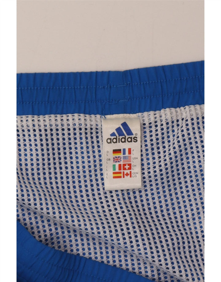 Pantaloncini da bagno con grafica Adidas da uomo, grandi, in poliestere color block blu