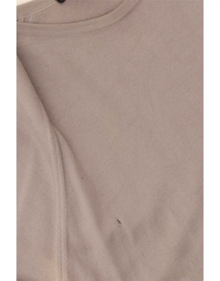 Maglione maglione con scollo a barca da donna Gucci UK 12 Lana grigio medio