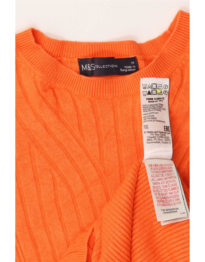 Maglione maglione girocollo da donna Marks & Spencer UK 12 arancione medio