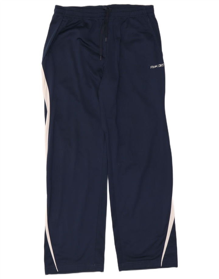 Pantaloni da tuta Reebok da uomo in poliestere color block medio blu navy