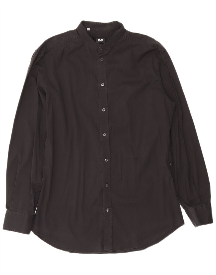 Camicia slim da uomo Dolce & Gabbana taglia 43 grande cotone nero