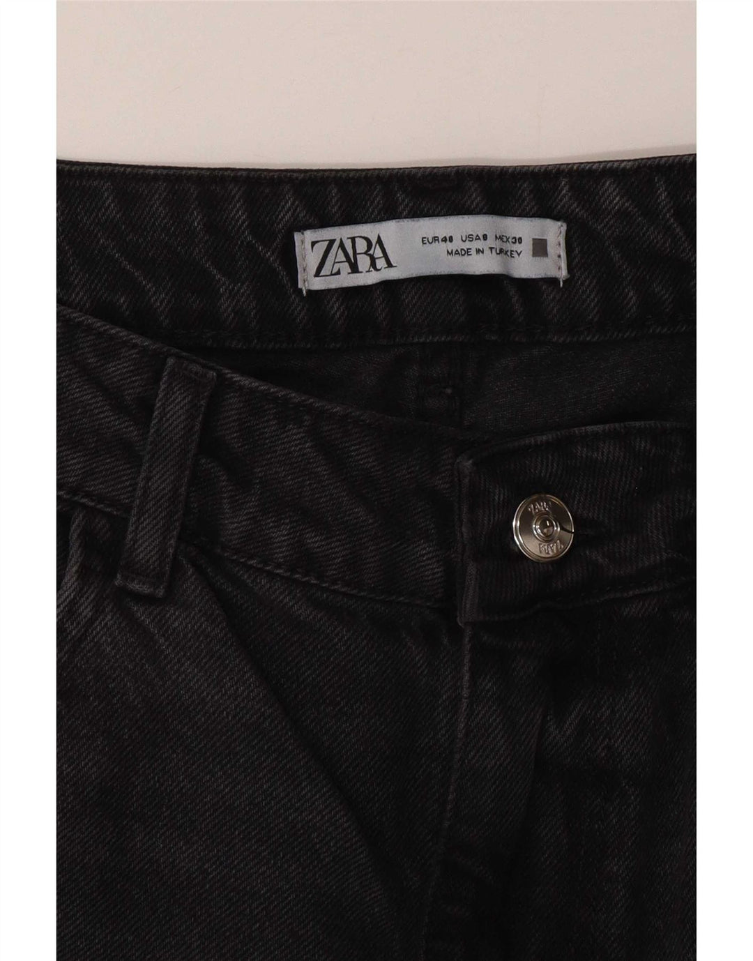 Jeans dritti a vita alta da donna Zara EU 40 medio W30 L29 grigio