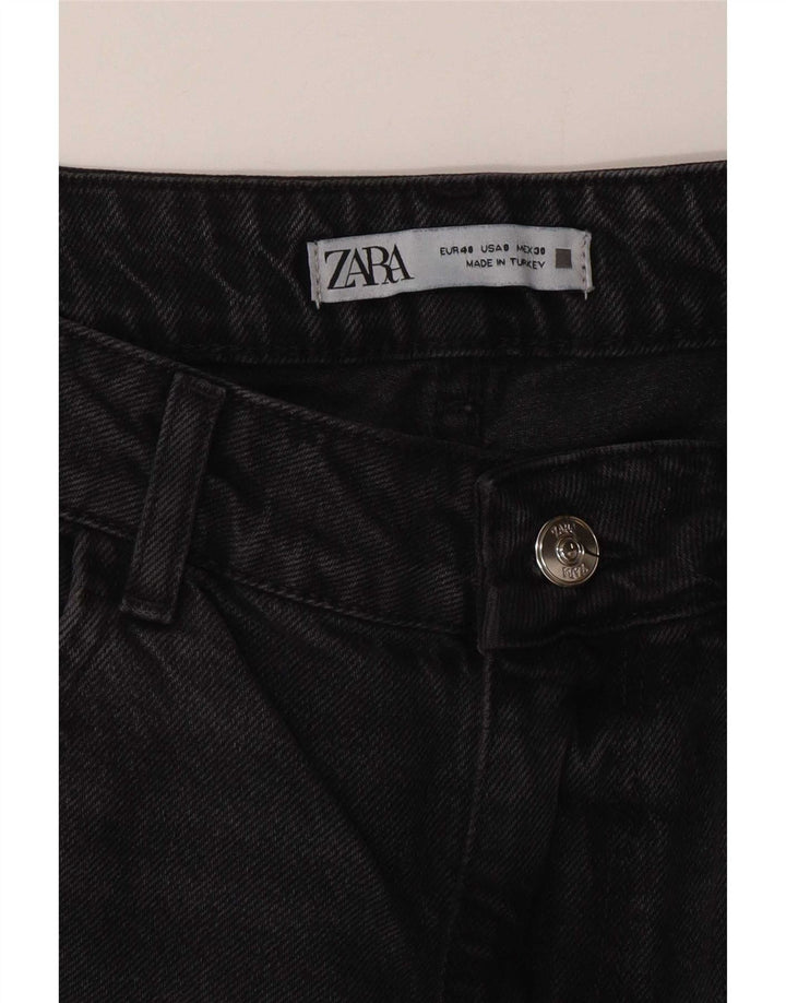 Jeans dritti a vita alta da donna Zara EU 40 medio W30 L29 grigio