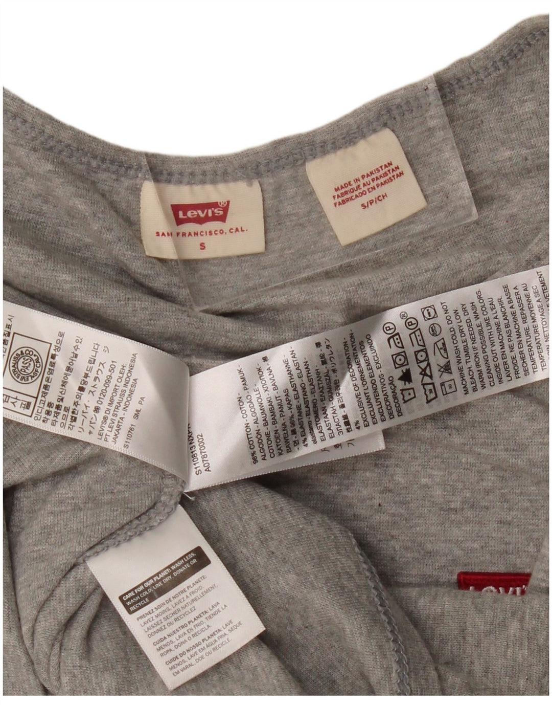 Levi's Top da donna a maniche lunghe UK 10 piccolo in cotone grigio