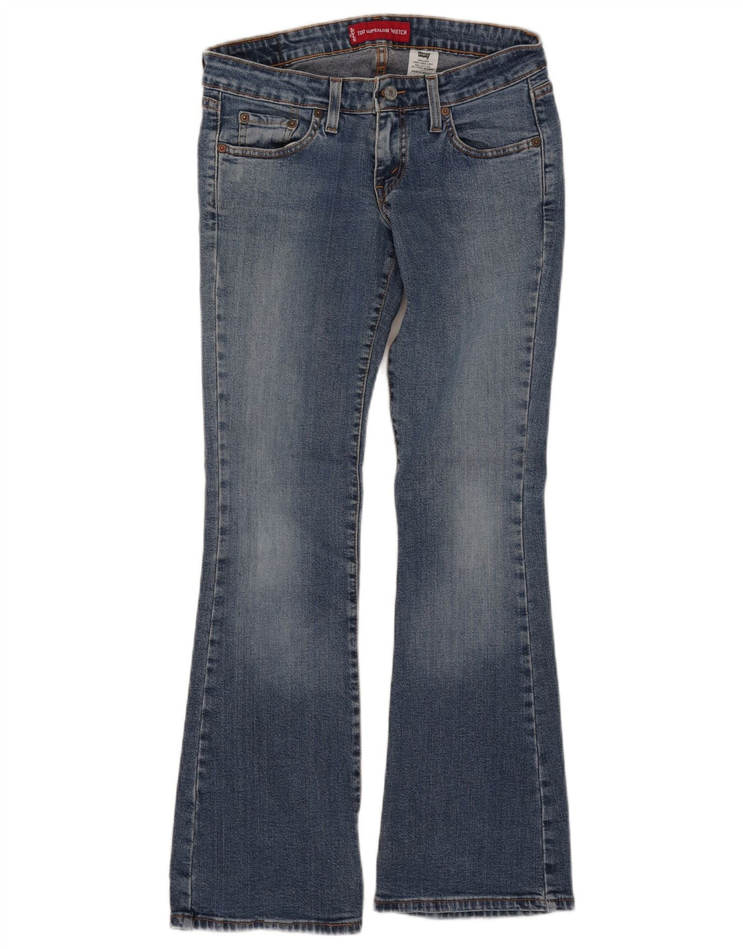 Levi's Donna 524 Jeans Bootcut Super Low Medio W30 L30 Cotone Blu