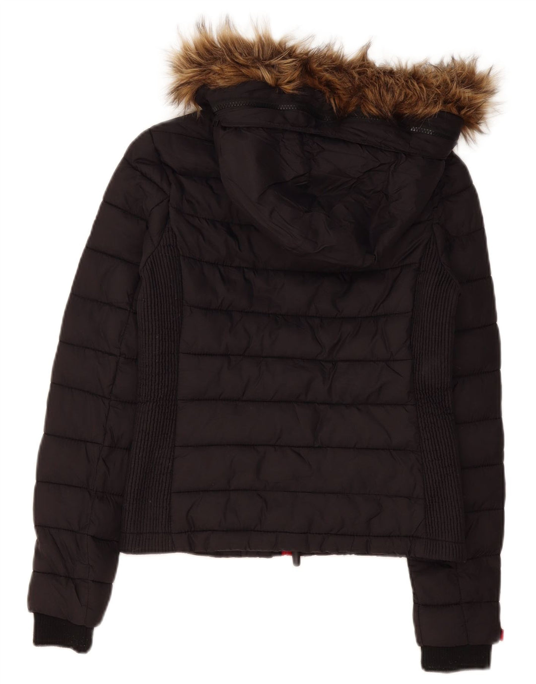Giacca imbottita con cappuccio da donna Superdry UK 10 Small poliestere nero