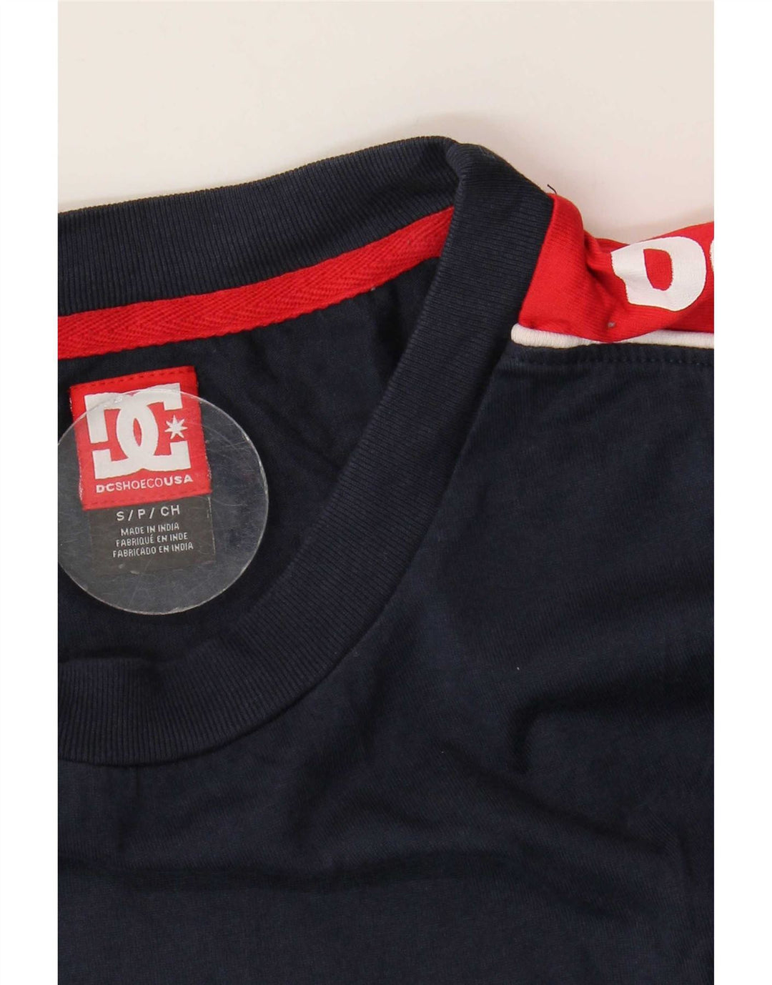 T-shirt grafica da uomo DC Top Small blu navy color block