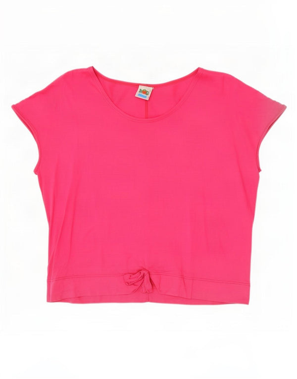 Vintage Womens Crop T-Shirt Top IT 46 Large Pink Cotton