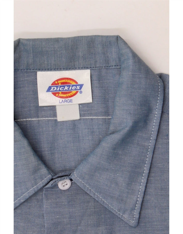 DICKIES Camicia da uomo a maniche corte grande in cotone blu