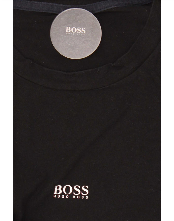 Top da uomo Hugo Boss a maniche lunghe in cotone nero medio