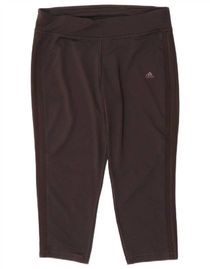 Leggings Capri da donna Adidas UK 16 grande poliestere nero