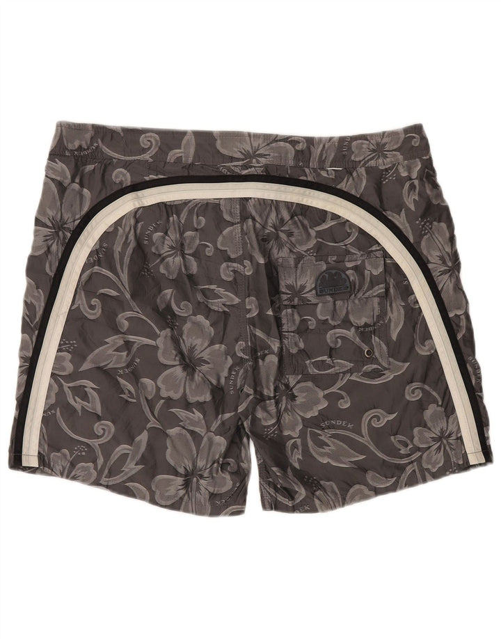 Pantaloncini da bagno con grafica Sundek per ragazzi 15-16 anni in poliestere floreale grigio