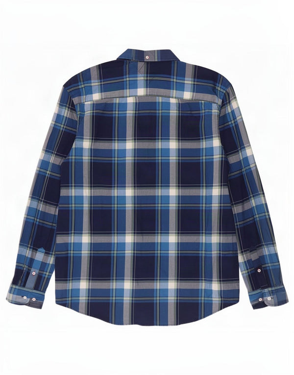 Camicia da uomo Tommy Hilfiger New York Fit XL blu navy a quadri in cotone