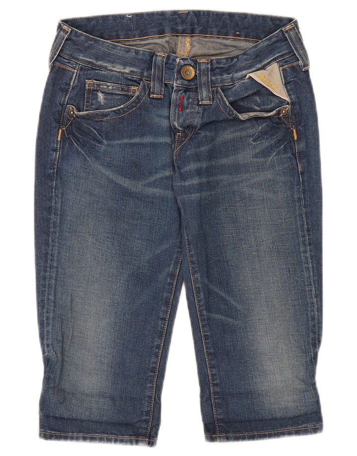 Pantaloncini di jeans da donna Replay W24 XS in cotone blu