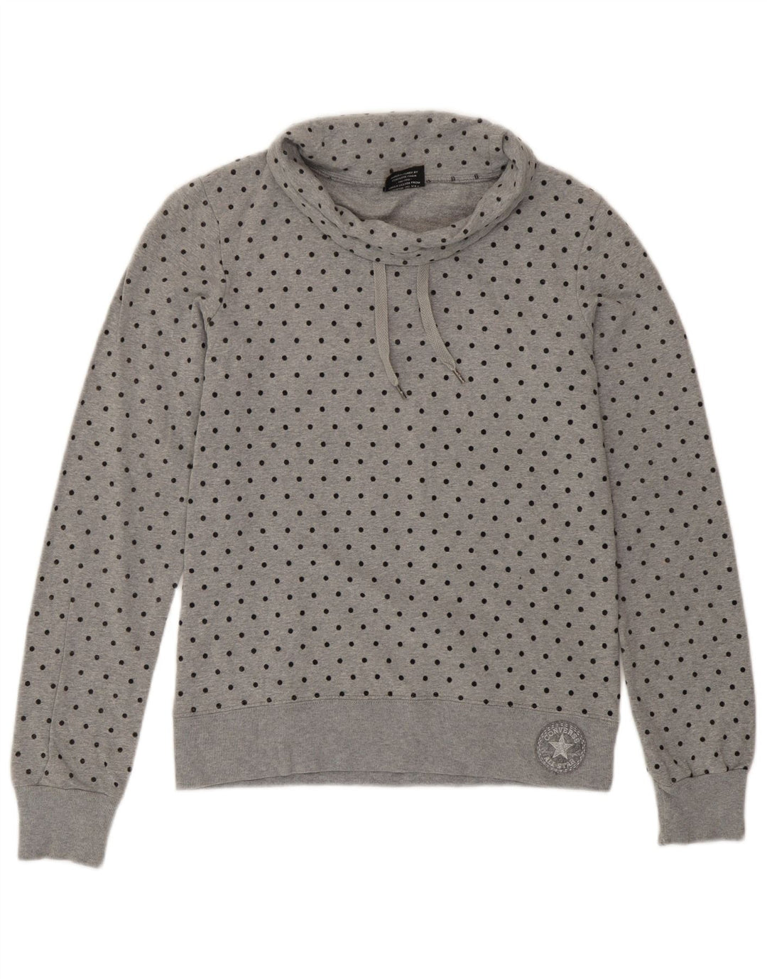 Felpa da donna Converse Jumper UK 6 XS Cotone maculato grigio