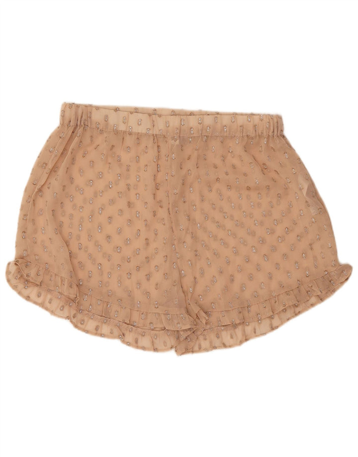 TOPSHOP Womens Casual Shorts UK 16 Large W32  Beige Spotted Polyester