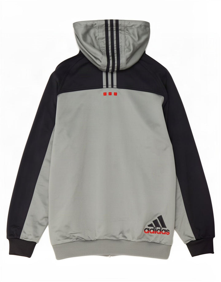 Giacca da tuta da uomo con cappuccio Adidas UK 38/40 Colore grigio medio