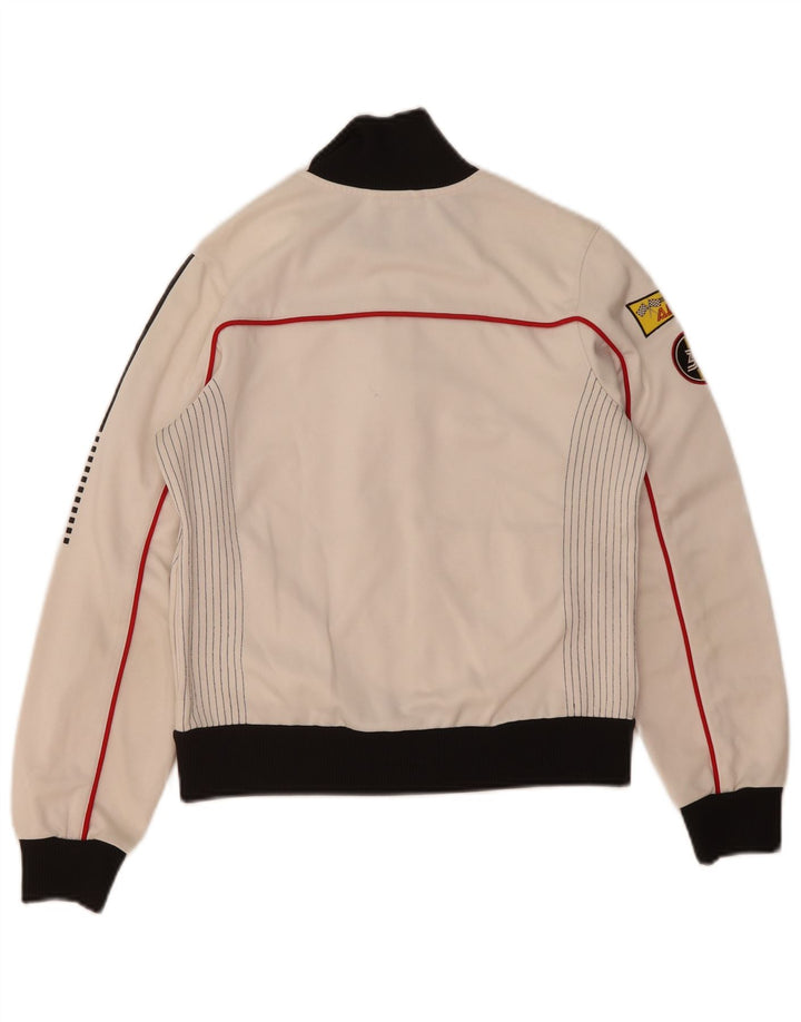 Giacca da ginnastica grafica da donna Adidas UK 12 Medium White Colourblock