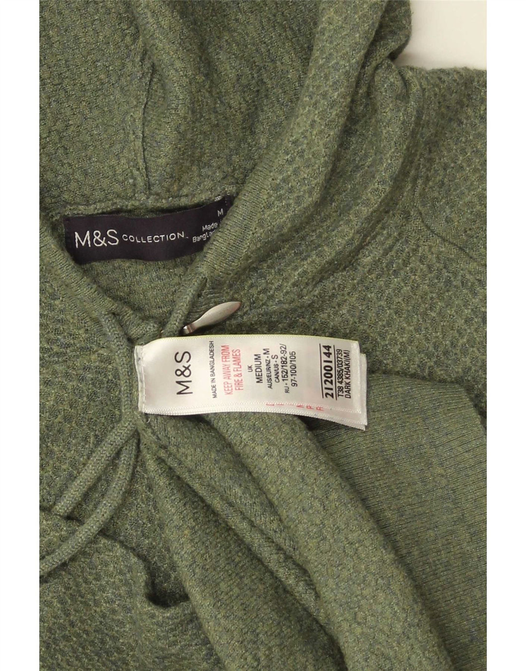 Maglione cardigan con cappuccio da donna Marks & Spencer UK 14 Poliestere verde medio