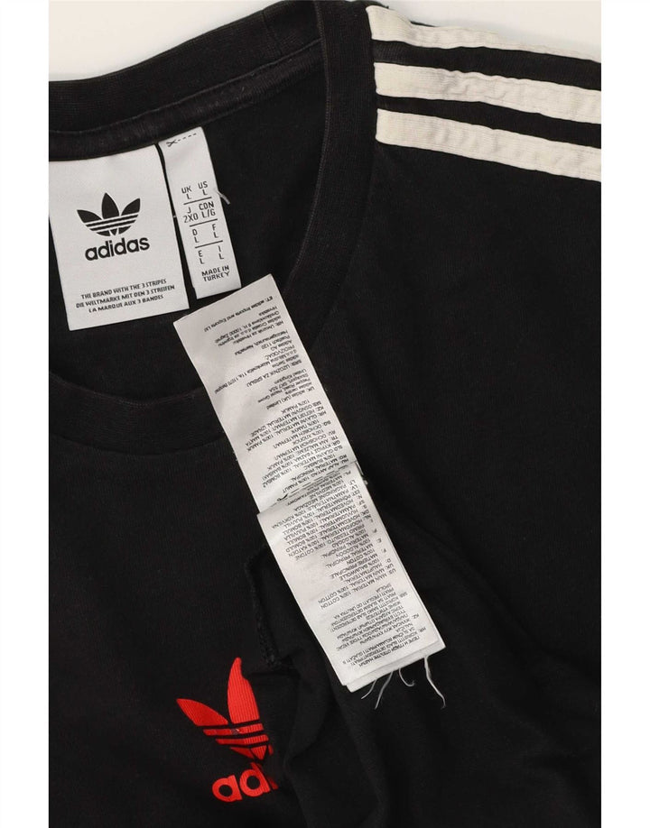 T-shirt grafica da uomo Adidas Top grande in cotone nero