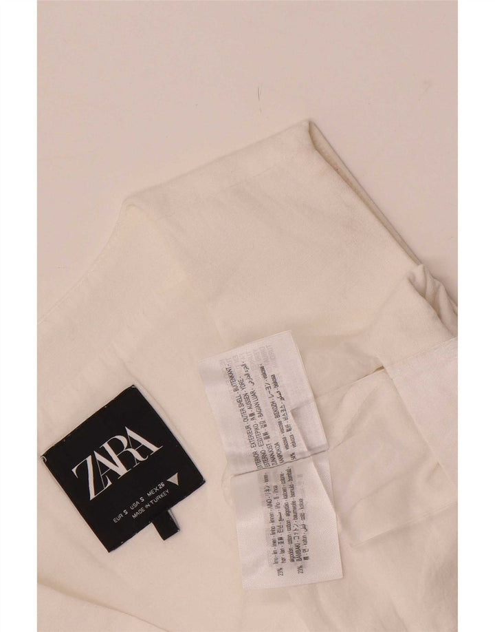 Gilet Zara da donna UK 10 piccolo in viscosa bianca