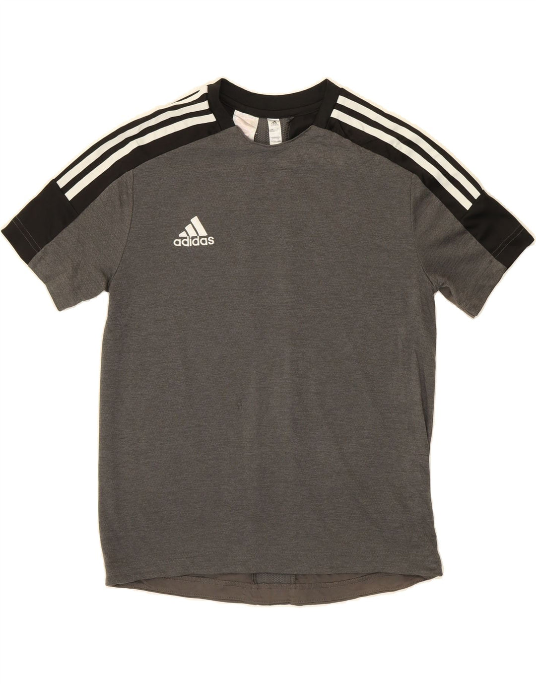 ADIDAS Boys Climalite T-Shirt Top 13-14 Years Grey Colourblock Polyester Vintage Adidas and Second-Hand Adidas from Messina Hembry 