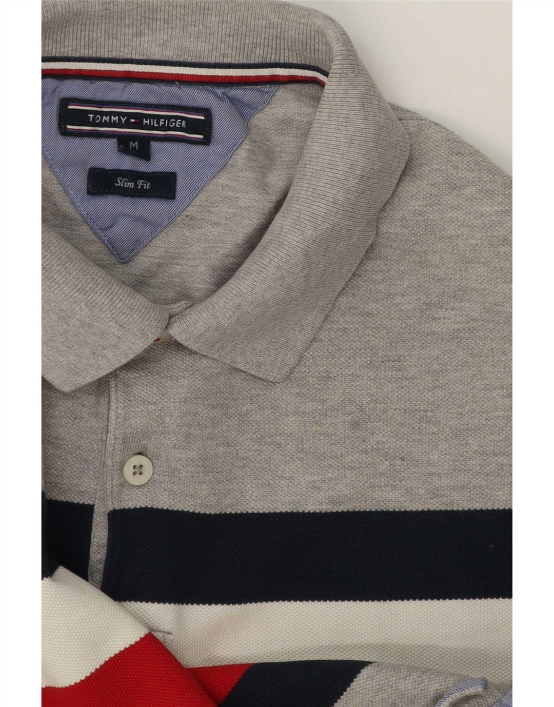 Polo slim fit da uomo Tommy Hilfiger color grigio medio