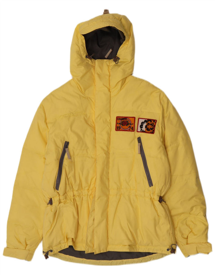 Giacca imbottita con cappuccio grafico da uomo Charro UK 36 Small Poliestere giallo