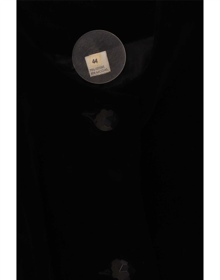 Giacca blazer vintage da donna a 3 bottoni IT 44 cotone nero medio