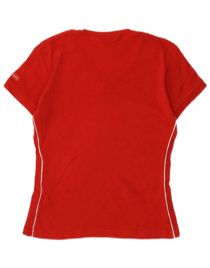 T-shirt corta da donna CHAMPION Top UK 12 cotone rosso medio