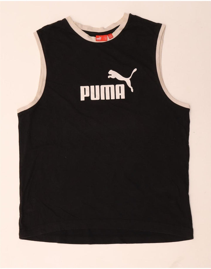 Canotta grafica da uomo Puma 2XL cotone color block nero