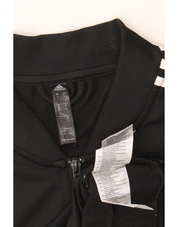 Giacca da tuta da uomo Adidas Large nera in poliestere