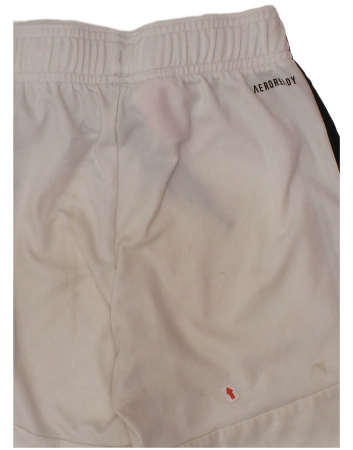 Pantaloncini sportivi Adidas Aeroready da ragazzo 7-8 anni in poliestere bianco