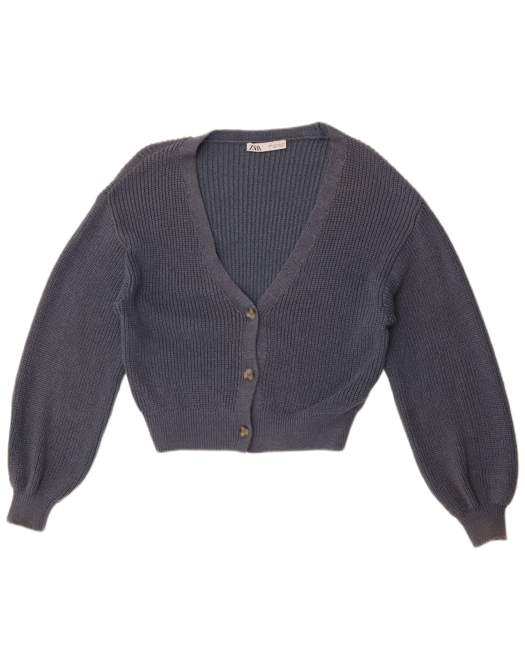 Maglione cardigan corto da donna Zara UK 14 blu navy medio