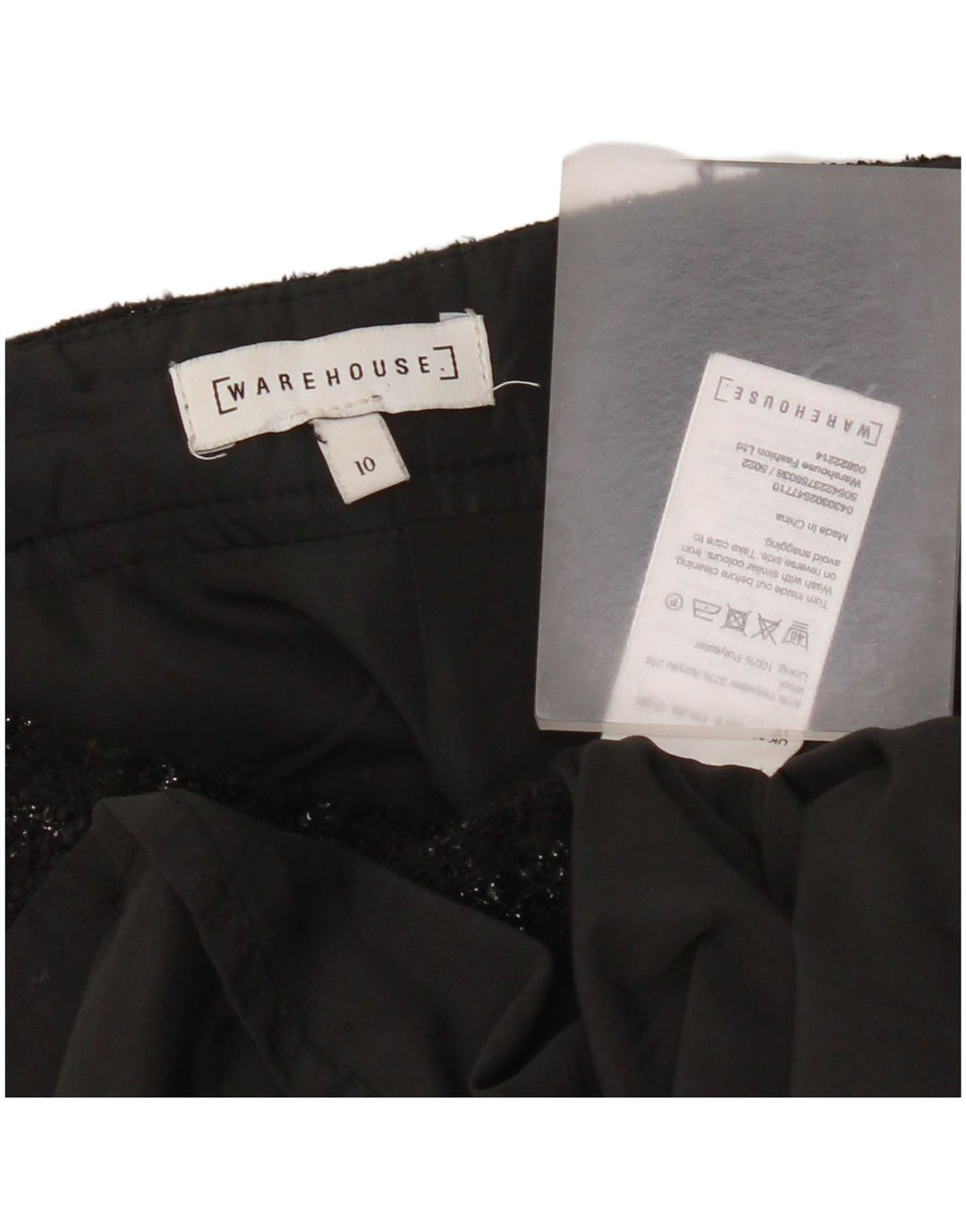 Minigonna da donna Warehouse UK 10 piccola W28 poliestere a quadri nero