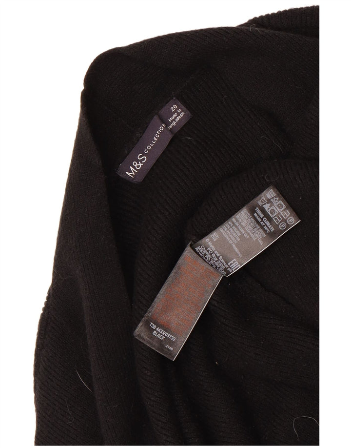 Maglione cardigan aperto lungo da donna Marks & Spencer UK 20 2XL Nero