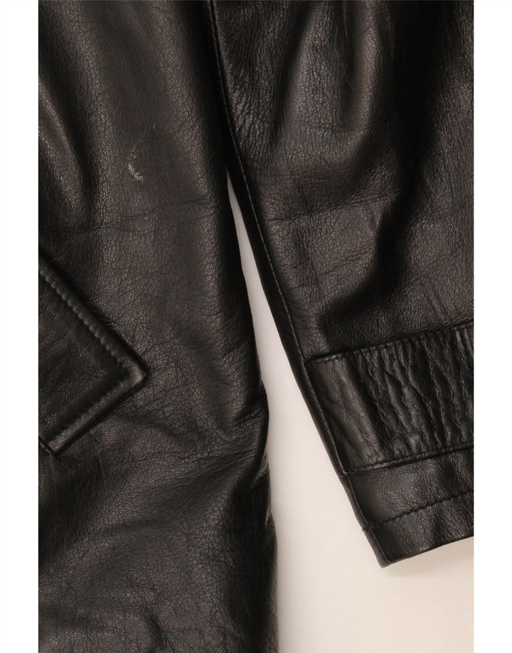 Giacca in pelle vintage da uomo IT 54 2XL Pelle nera