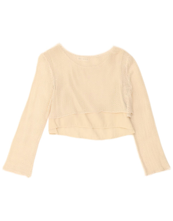 Top corto all'uncinetto per ragazze Zara 13-14 anni in cotone beige