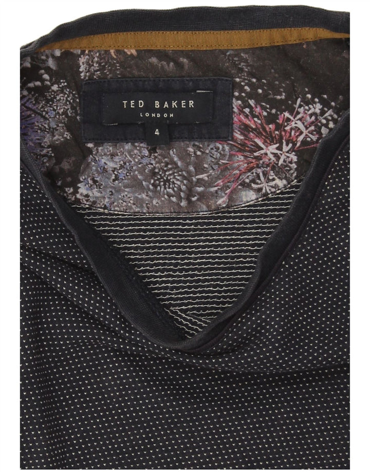 T-shirt da uomo Ted Baker taglia 4 grande in cotone blu navy