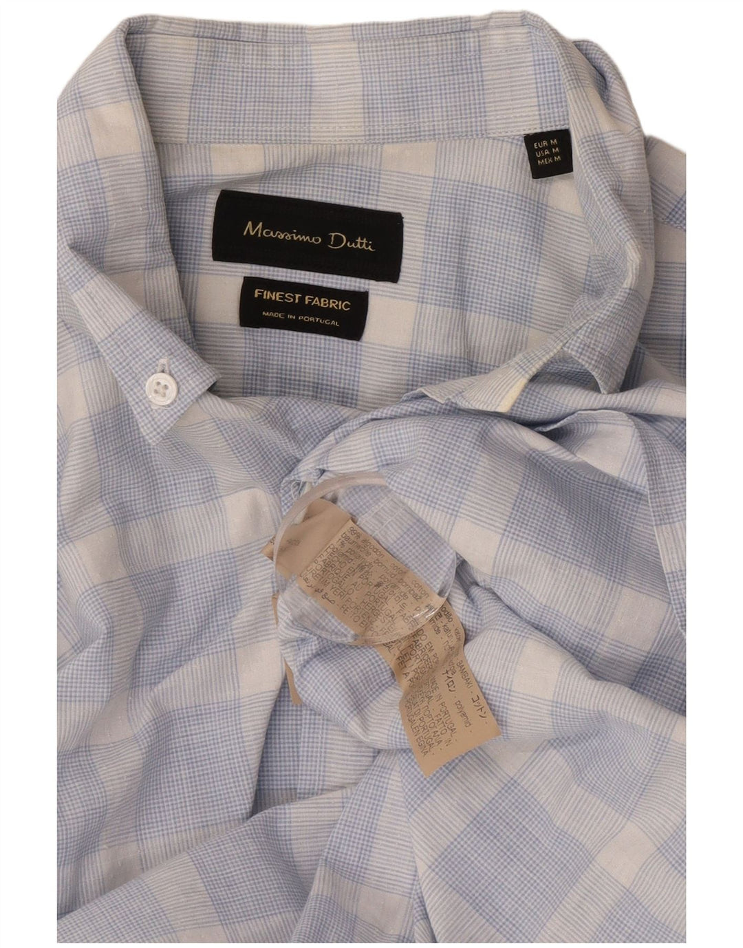 Camicia da uomo Massimo Dutti in cotone a quadri blu medio